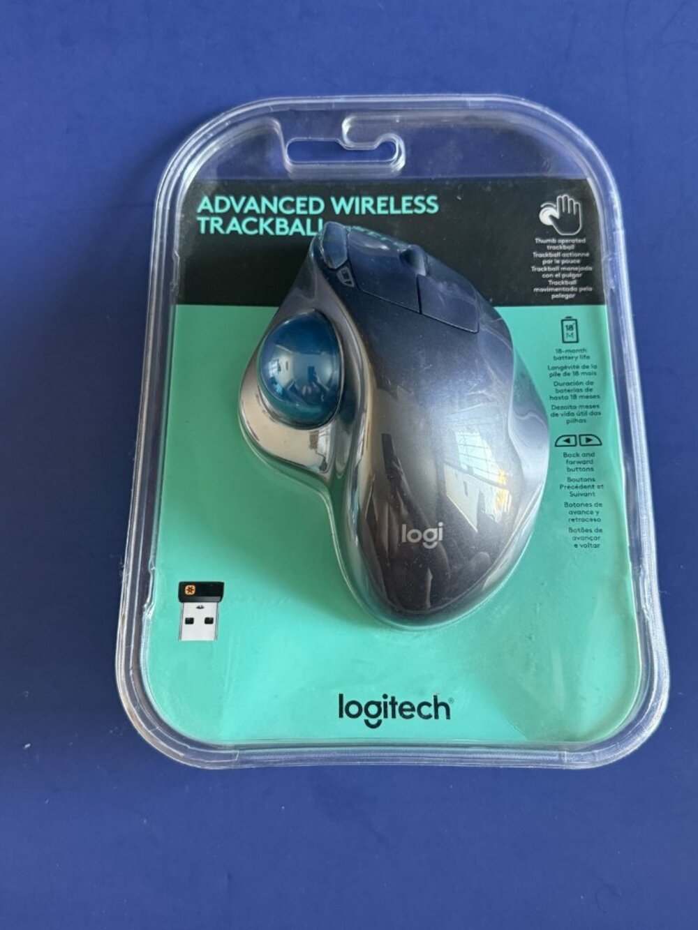 NEW Logitech Advanced Wireless Trackball Mouse 910-005487